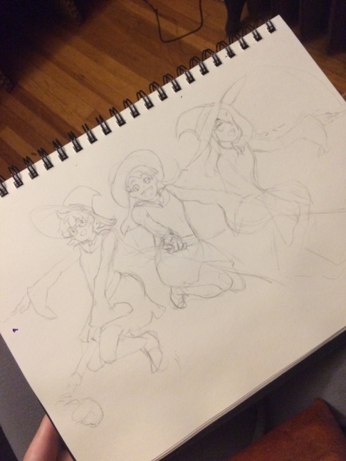 Been trying to sketch more and more. Have some little witch academia. I’m gonna cosplay Lotte with a