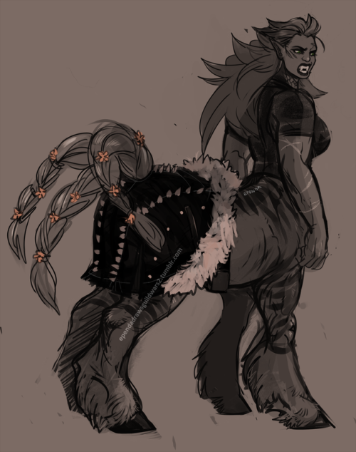 ependadrawsguildwars2: Centaur Toska with her stylish buttcape Its kinda gw2 Toska since it has some of those features mixed in but not really :D; 