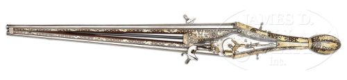 An unusual double barrel wheellock pistol originating from Alsace, circa 1600.