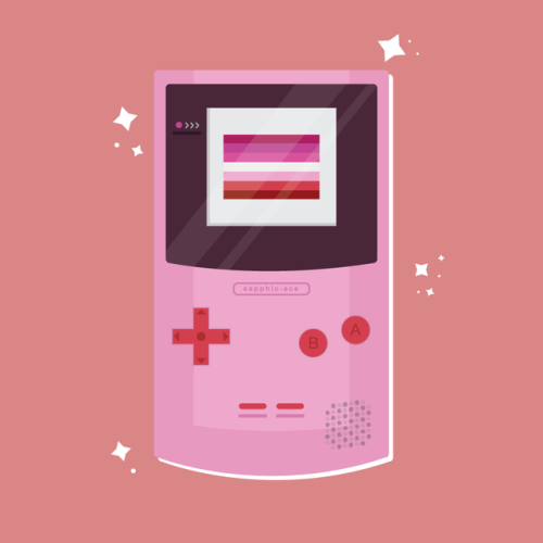 sapphic-ace:  LGBT+ Game Boy Colors! I took the template from my original ace game boy and decided t