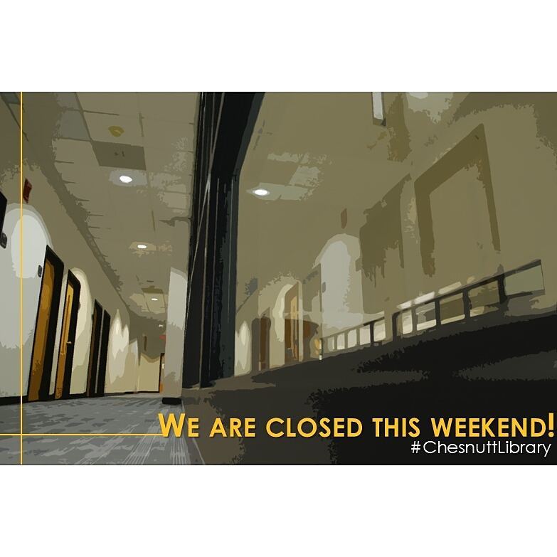 Tell a friend. We close at 6pm today. We are closed this weekend! #summerschool • #ChesnuttLibrary #FayState #BroncoPride #academiclibrary #librarylife #LibChat #FSUBroncos #fayettevillenc (7.31.2015) (at Charles W. Chesnutt Library)