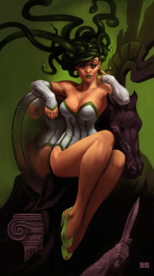 thegoblinmarketofficial:  Mythology Pin Ups By Simon Eckert Website: http://drawcrowd.com/simoneckert Deviant Art: http://scebiqu.deviantart.com/  great idea!