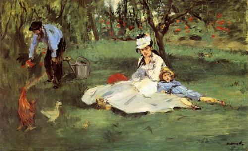 Porn photo artist-manet: The Monet family in their garden