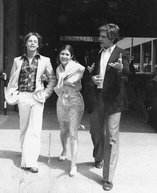 theorganasolo: mark hamill, carrie fisher, and harrison ford 