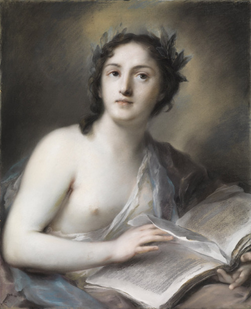 pintoras:Rosalba Carriera (Italian, 1675 - 1757): Poetry (via Staatliche Kunsthalle Karlsruhe)
