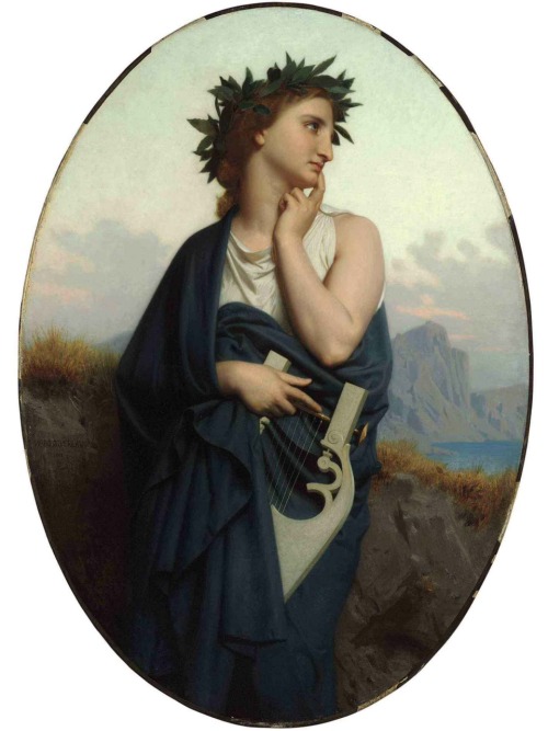 Philomèle / The Muse.1861. Oil on Canvas. 135.3 x 75.3 cm. Art by William Adolphe Bouguereau.