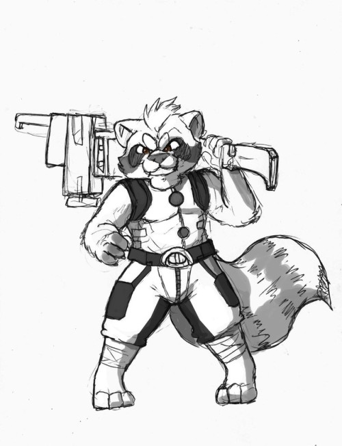 Fan Art! aqui un Dibujo del Mapache Cohete  