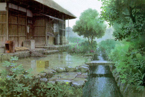 beifongkendo:Background art by Kazuo Oga for ‘Only Yesterday’ (directed by Isao Takahata, 1991).“Onl