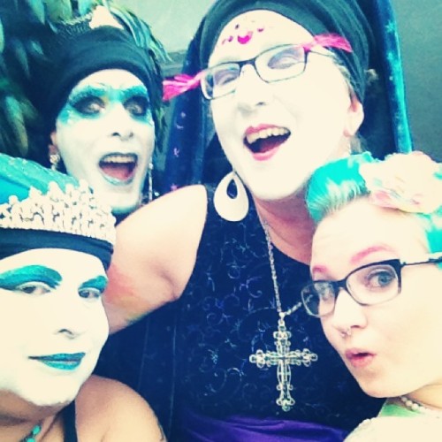 I got Sistered up !!! #sistersofperpetualindulgence #bluehair #pinkeyebrows