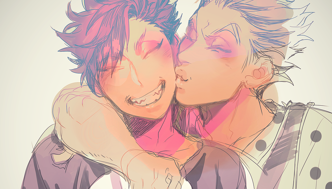 mookie000:  sloppyu doodles of some kisses i love them O|—-&lt;