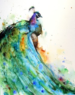 artchipel:  Dean Crouser - Peacock. Watercolor