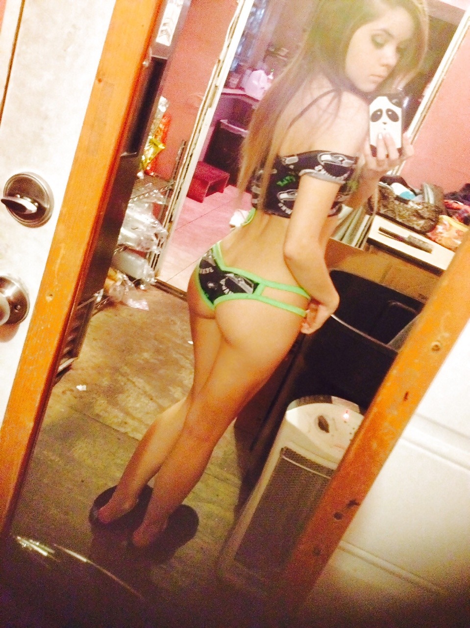 Lingerie mirror selfie babe