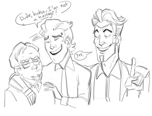 +the thrilling conclusion@antisorum asked for rhys introducing vaughn to jack and i got a few ideas 