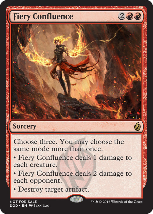 Fiery Confluence from Commaner 2015. Art swapped for Ivan Tao’s Chandra Nalaar: https://www.artstati