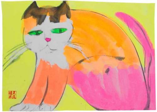 Walasse TingPee-KA-Boo Cat, 1990-2000Acrylic on rice paper