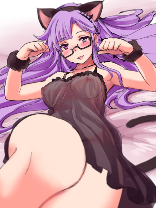 lewd-lounge:  Megane Neko requested by @  slay3r125JH的教師マヤー 猫戦艦　武蔵 ネコ耳 猫耳巫女 猫片 おまとめきつね３ ついったらくがきまとめ C90申し込み用カットイラスト ( ﾟ∀ﾟ)o彡°お尻！お尻！ ねこマドレーヌ