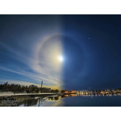 Sun And Moon Halo #Nasa #Apod #Sun #Moon #Ice #Halo #Composite #Sweden #Atmosphere