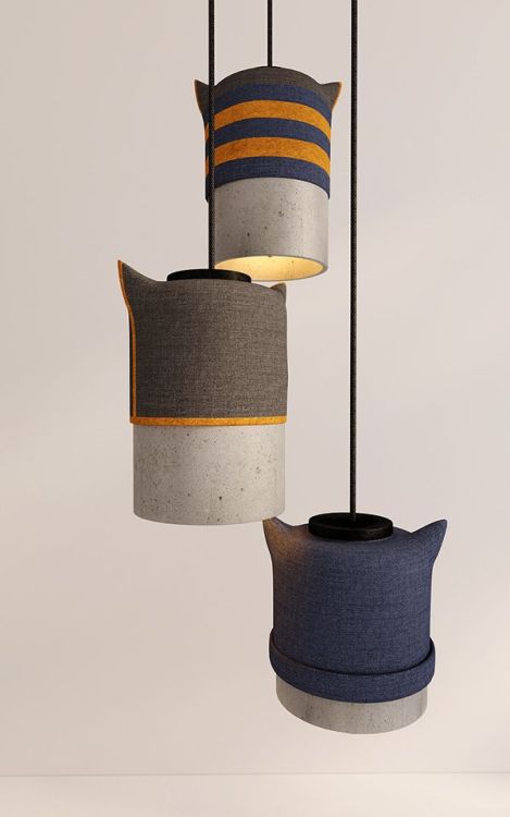 sintice:concrete and felt pendants