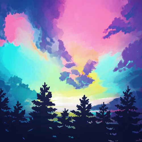 star-plasma: ヾ(｡･ω･)ｼ a rainbowish inspired sky for my fellow LGBT+ pals ヾ(｡･ω･)ｼ 