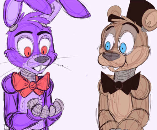 toy-bonnie:Poor bear is just paranoid about his squeaky nose.I need to draw something better quality. I’m sorry that these are all so roughly doodled.  …okay that’s cute >w<