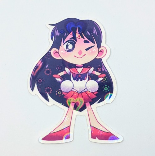 drawntildawn:I made some Sailor Moon holographic stickers!They have a heart and starburst holo effec