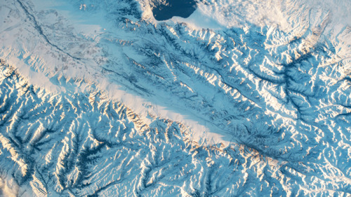 snow viewed by astronauts on the space station