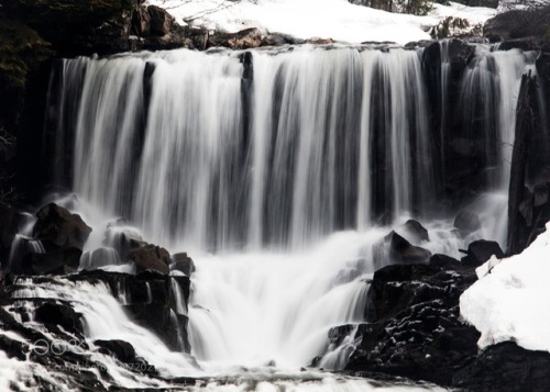 alexander falls detail closeup in winter by markbowenfineart