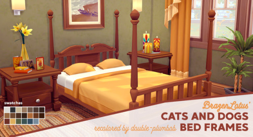 @brazenlotus​‘ Cats &amp; Dogs, De Ensueño, and Killer Queen Bed Frames recolors20 