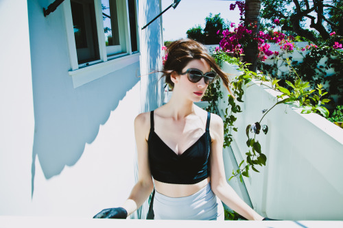 LUMETE SUNGLASS CAMPAIGN (lost weekend - steps) models : Caitriona Balfe  photographed by Landis Smithers