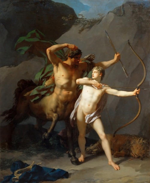 enchantedsleeper:Education of Achilles by Centaur Chiron (1782), Jean-Baptiste Regnault