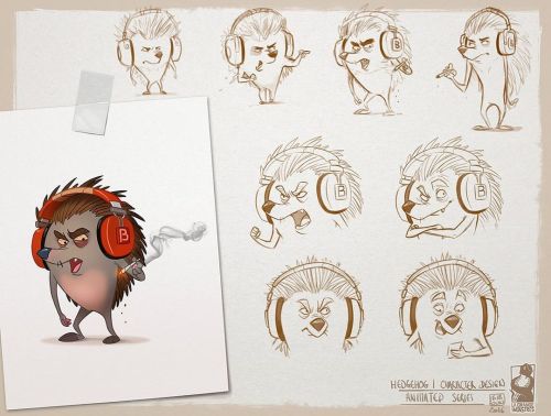 -hedgehog-.Old character design for a little animated serie by &ldquo;la grange aux monstres&