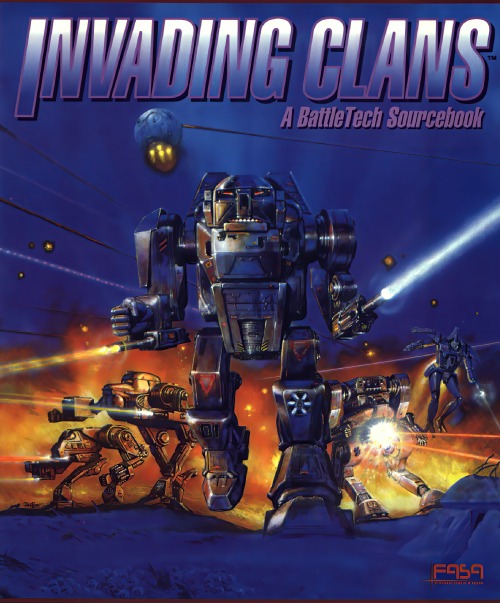 artofbattletech:AI upscale of Invading Clans cover artwork by Doug Chaffee, published in 1994, link 