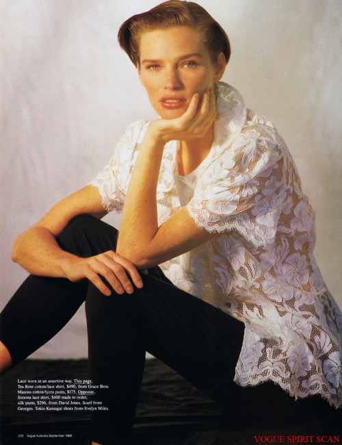 CAROL JACKSONAustralian Vogue EditorialSeptember 1988Photos: Bob Frame 