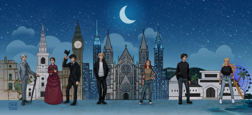 An illustration of the shadowhunter institutes and the main...