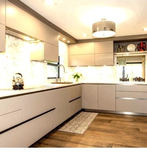Enclosed Kitchen MiamiKitchen With A Flat-panel Sink, Solid Surface Countertops, White Backsplash, Marble