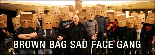 orphanblack: Q: What is The Brown-Bag Sad-Face Gag? A: When Orphan Black co-creator John Fawcett fir