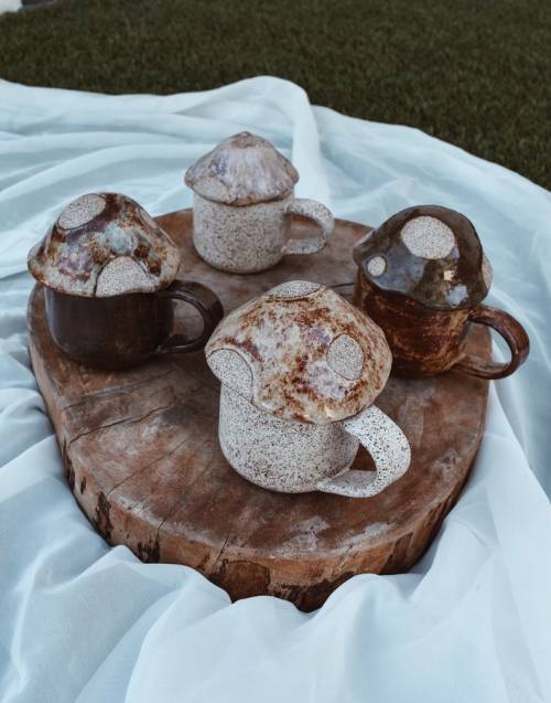 Mushroom Ceramic Mugs by BugCeramics 