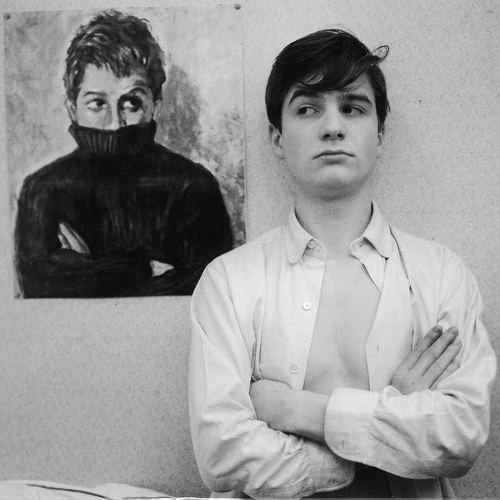 nouvellecinema: Jean-Pierre Léaud and an Antoine Doinel artwork 