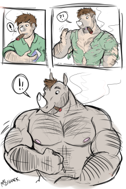 manlyshark:  Sketched a quick rhino TF sequence