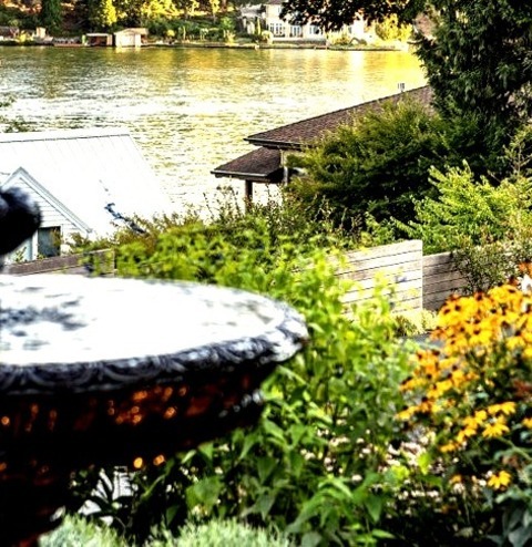 Front Yard - Concrete PaversDesign Concepts For A Sizable Traditional Front Yard With A Metal Fence,