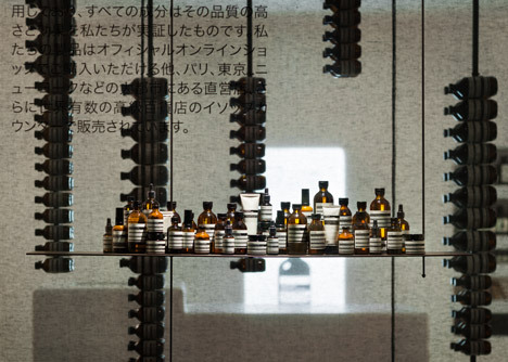 {You know I love me a good Aesop store. Designed by Japanese studio Simplicity, the firm took differ