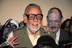 cheesewhizexpress: R.I.P. George Andrew Romero (/rəˈmɛroʊ/; February 4, 1940 – July 16, 2017) was an American-Canadian filmmaker, writer and editor, best known for his series of gruesome and satirical horror films about an imagined zombie apocalypse,