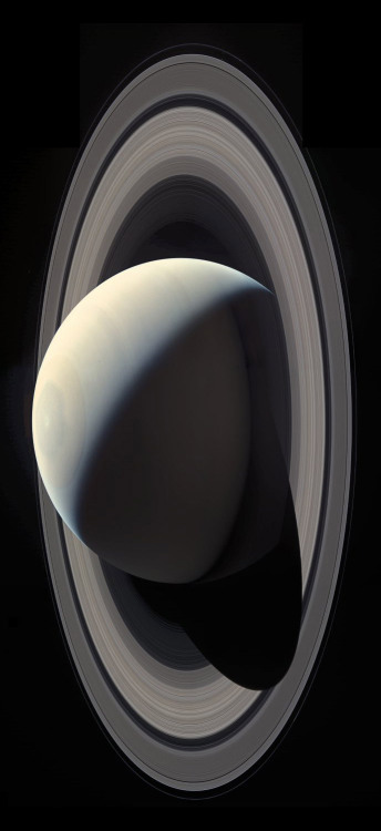 Serene Saturn by Ian Regan (rotated for Tumblr viewing)Taken by the Cassini spacecraft on October 28