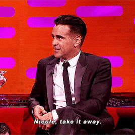 stevedaddyngton:  Colin Farrell having a hard time describing his own movies