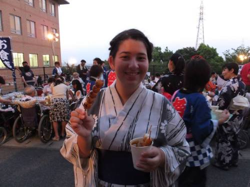 Me in a Yukata which was lend to me from a friend of the other exchange students hostmother, haha. W