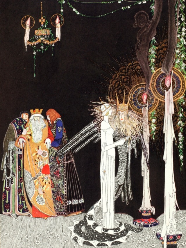 figuresinthevoid:The East of the Sun and West of the MoonKay Nielsen (1886-1957), Danish illustrator.   This artist is known to have been hired in 1939 by Disney, in order to carry out studies as part of the future film projects of the firm, and will