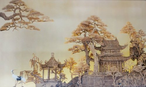 changan-moon:chinese craftsmanship fuzhou wood carving 福州软木画