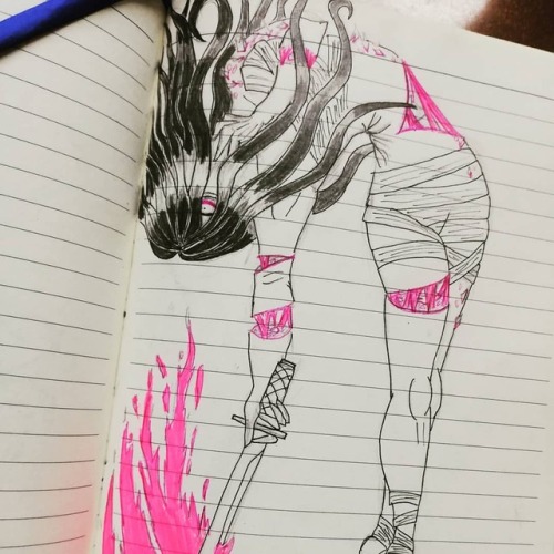 Just a #dbdspirit #sketch I self indulged in, I like this pink blood thing I have going on #rinyamao
