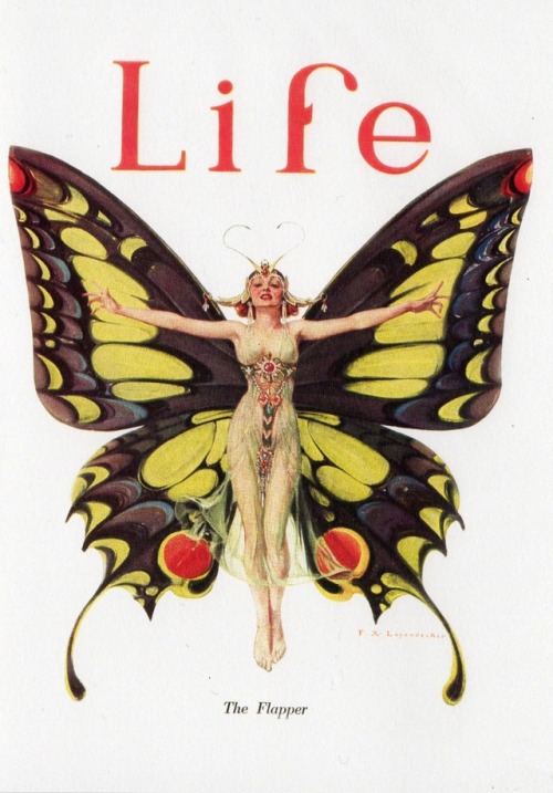 ‪Felix Leyendecker cover illustration for Life magazine (Feb 1922), featuring a “Flapper”. The term 