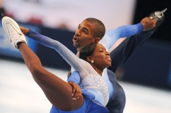 tezthinks:  androphilia:  Yannick Bonheur and Vanessa James, the first black pair skaters to compete at the Olympics  Visibility Matters. 